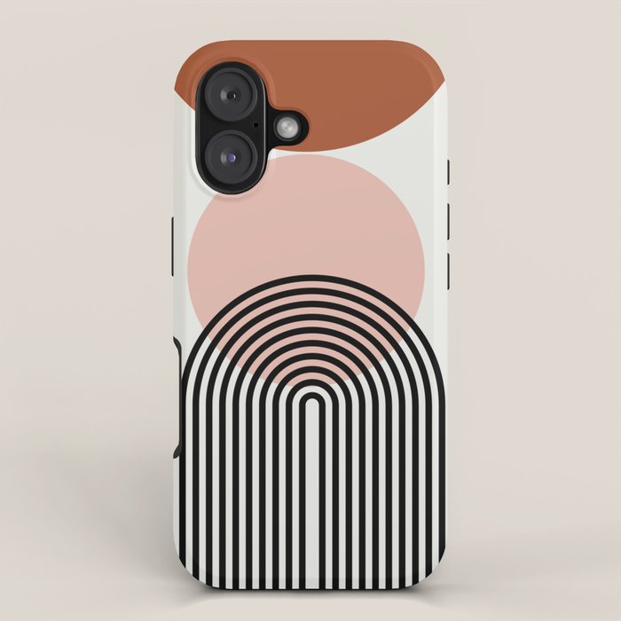 terracotta sun and moon abstract  iPhone Case Gallery Image 1