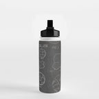 Soccer Ball Patent - Football Art - Black Chalkboard Water Bottle Gallery Image 2