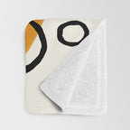 Fun Abstract Minimalist Mid Century Modern Yellow Ochre Orange Organic Shapes & Patterns Throw Blanket Gallery Image 3