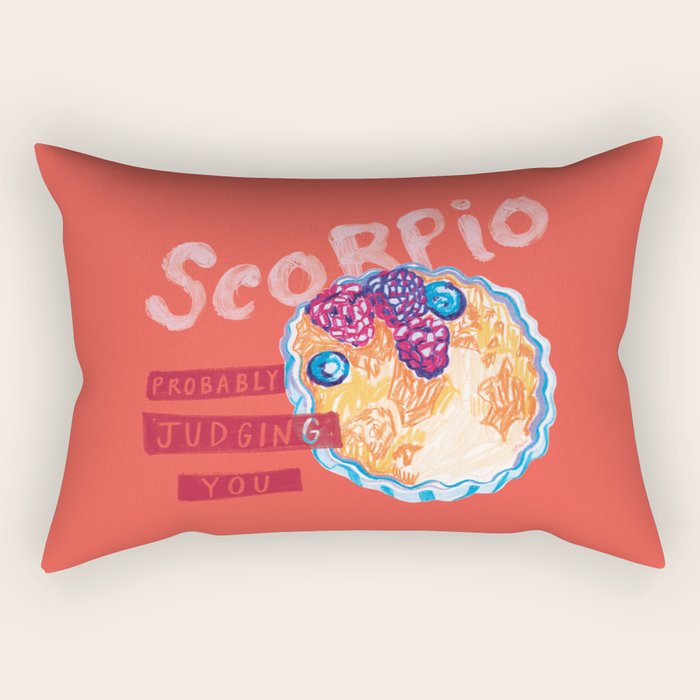Scorpio Mood in Tomato Red | Zodiac Series Rectangular Pillow Gallery Image 2