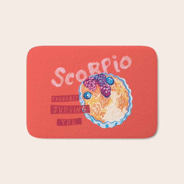 Scorpio Mood in Tomato Red | Zodiac Series Bath Mat Gallery Image 1