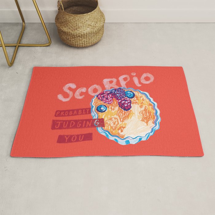 Scorpio Mood in Tomato Red | Zodiac Series Rug Gallery Image 1
