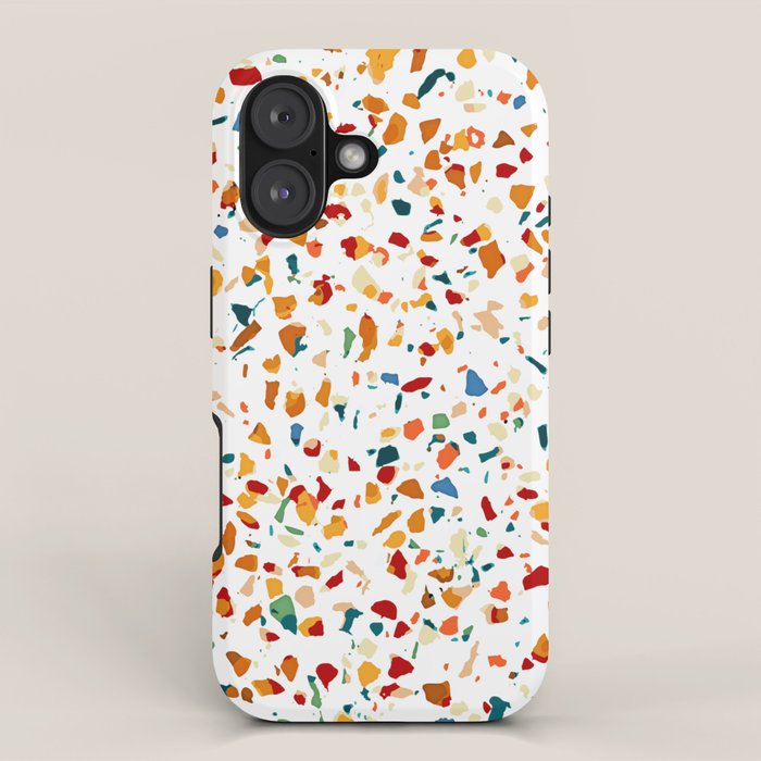 Tan Terrazzo | Eclectic Quirky Confetti Painting | Celebration Colorful Boho Happy Party Graphic  iPhone Case Gallery Image 1