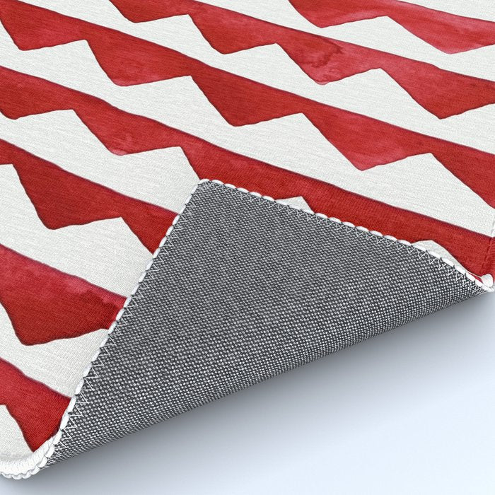 Red Triangle Lines Rug Gallery Image 4