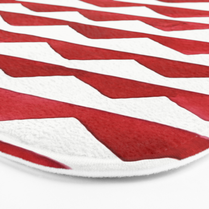 Red Triangle Lines Bath Mat Gallery Image 3
