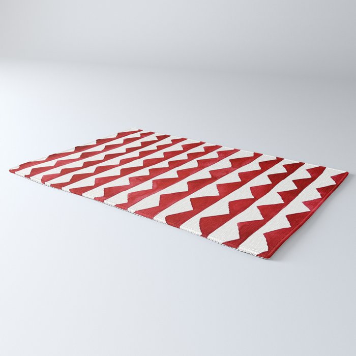 Red Triangle Lines Rug Gallery Image 3