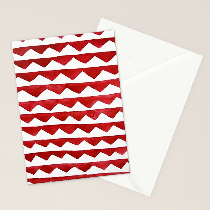 Red Triangle Lines Stationery Card Gallery Image 2