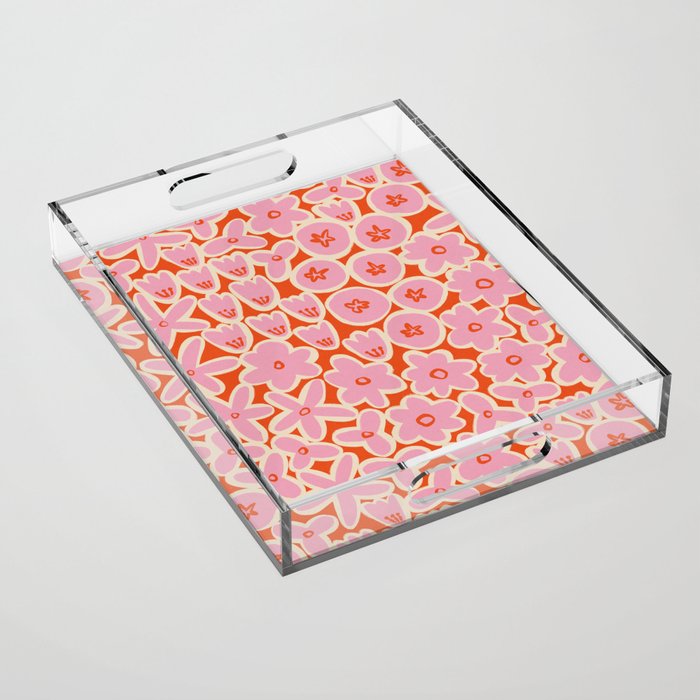 Vibrant Summer Pattern #2 Acrylic Tray Gallery Image 1