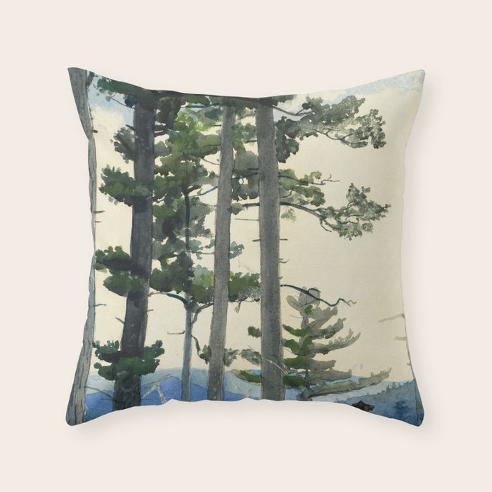 Winslow Homer - Old Settlers,1892 Throw Pillow Gallery Image 6