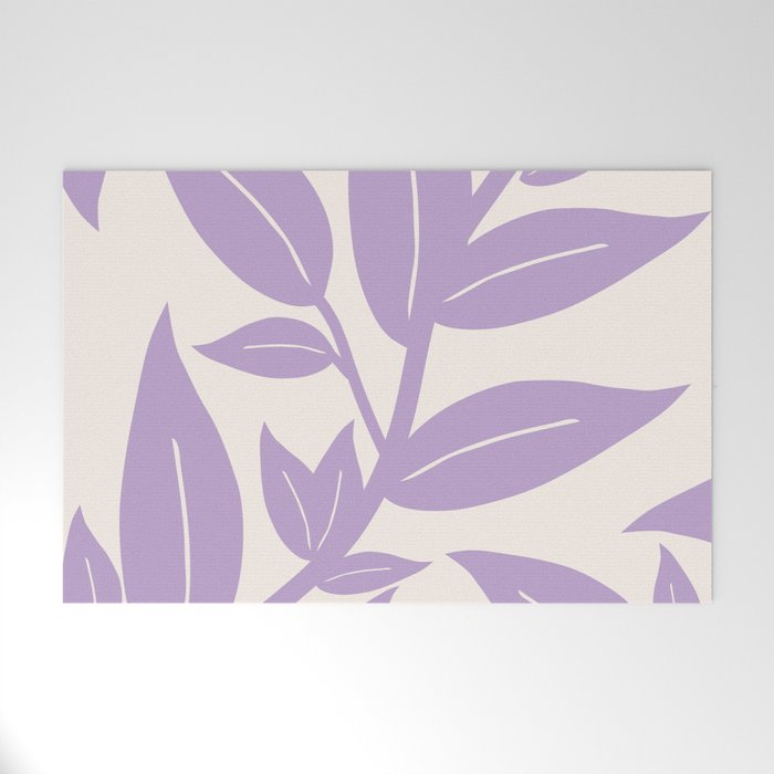Purple Leaves Botanical Welcome Mat Gallery Image 1