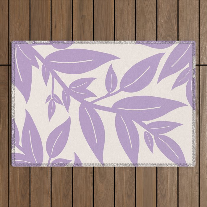 Purple Leaves Botanical Outdoor Rug Gallery Image 1