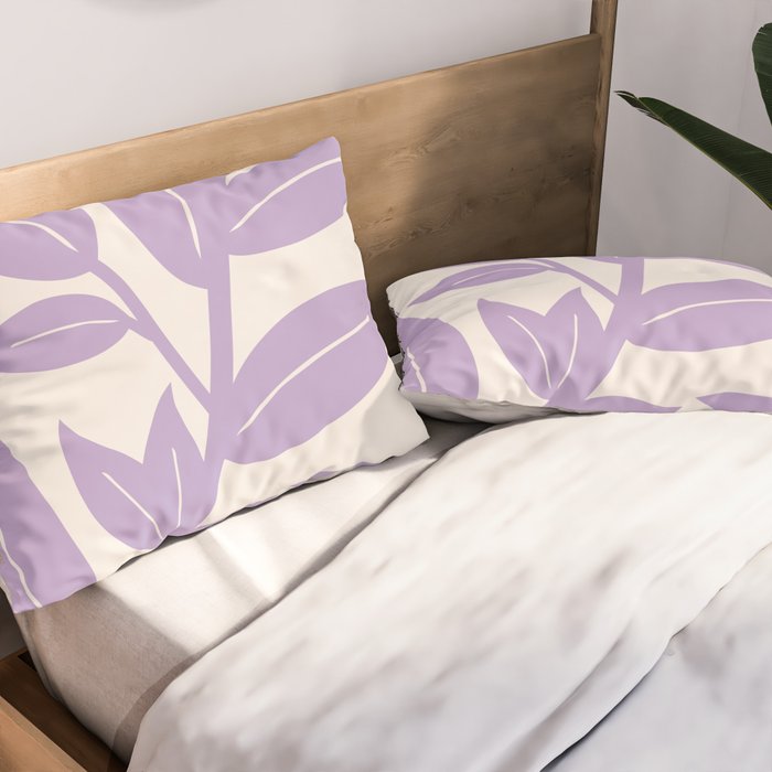 Purple Leaves Botanical Pillow Sham Gallery Image 2