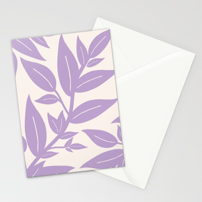 Purple Leaves Botanical Stationery Card Gallery Image 2