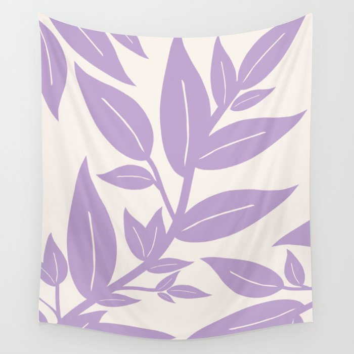 Purple Leaves Botanical Wall Tapestry Gallery Image 4