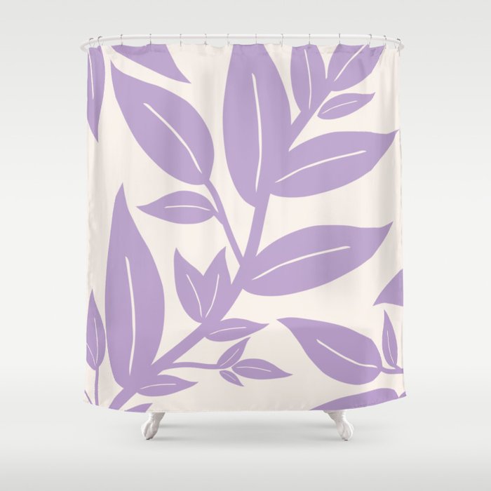 Purple Leaves Botanical Shower Curtain Gallery Image 1