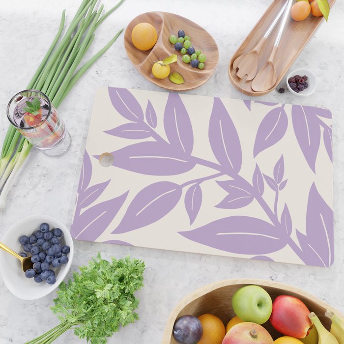 Purple Leaves Botanical Cutting Board Gallery Image 2