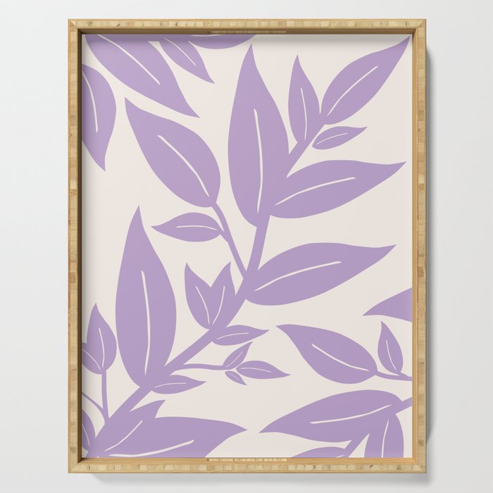 Purple Leaves Botanical Serving Tray Gallery Image 1
