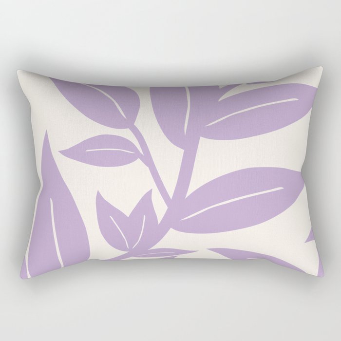 Purple Leaves Botanical Rectangular Pillow Gallery Image 1