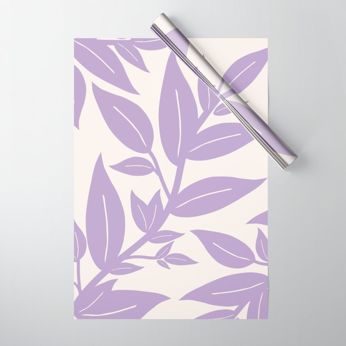 Purple Leaves Botanical Wrapping Paper Gallery Image 1