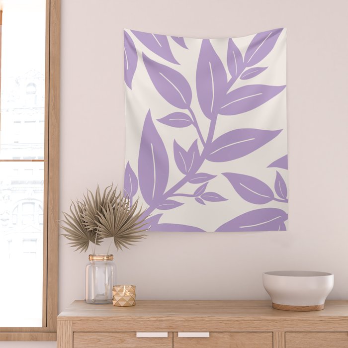 Purple Leaves Botanical Wall Tapestry Gallery Image 2