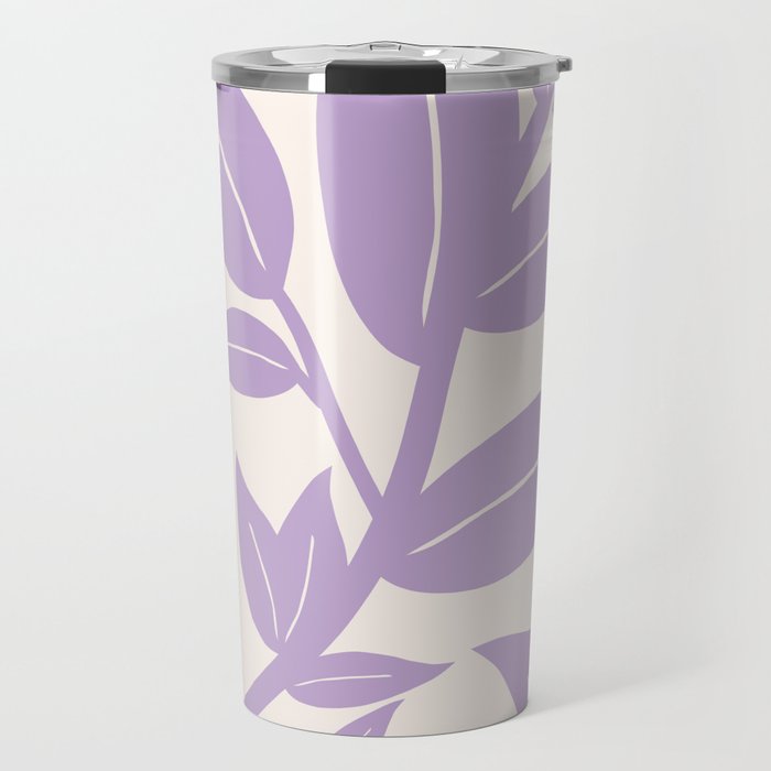 Purple Leaves Botanical Travel Mug Gallery Image 1