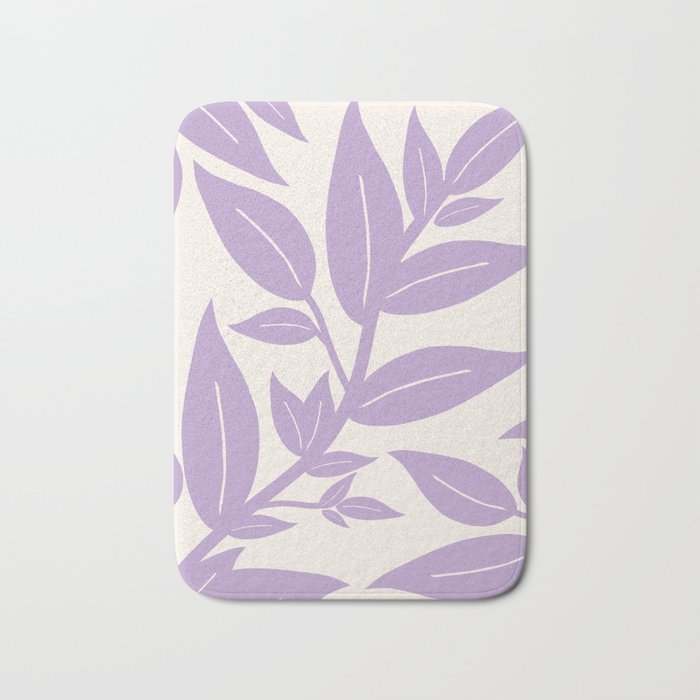 Purple Leaves Botanical Bath Mat Gallery Image 1