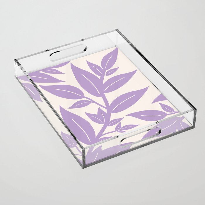 Purple Leaves Botanical Acrylic Tray Gallery Image 1
