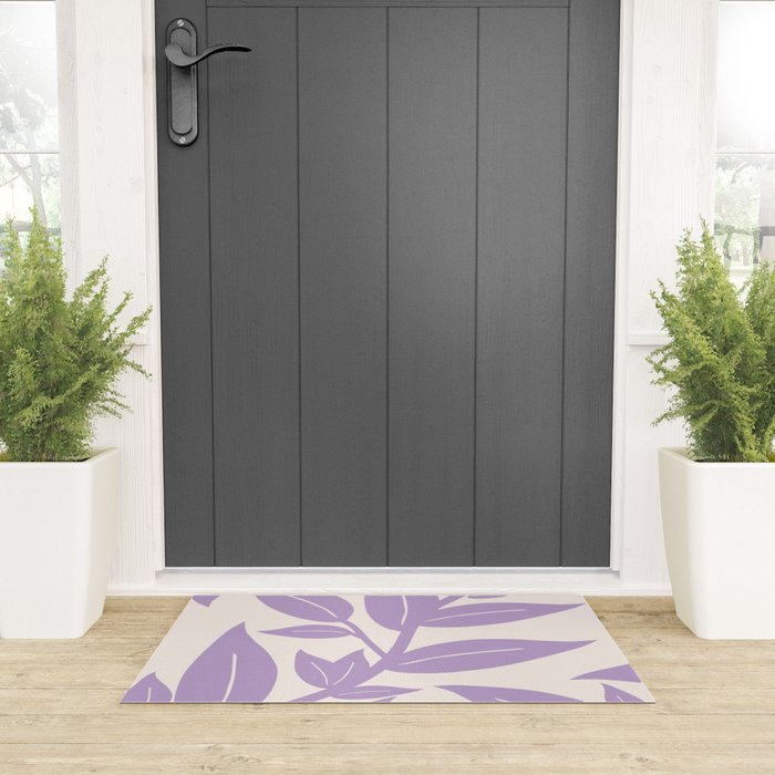 Purple Leaves Botanical Welcome Mat Gallery Image 3