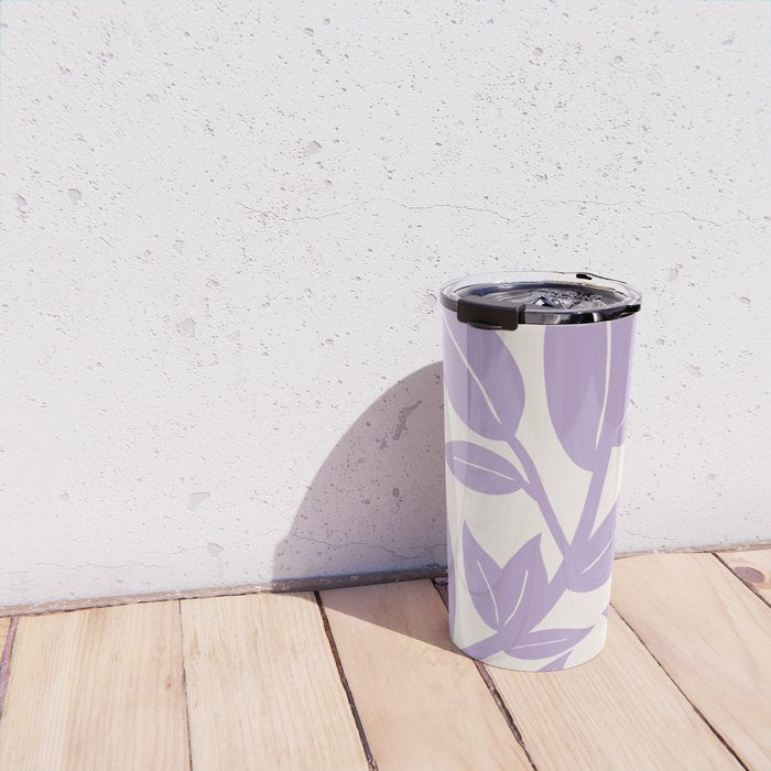 Purple Leaves Botanical Travel Mug Gallery Image 4