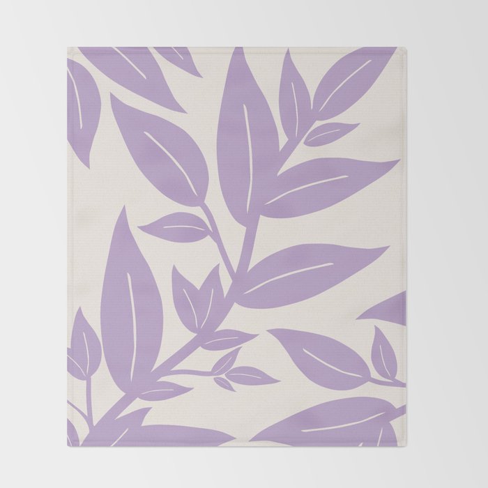 Purple Leaves Botanical Throw Blanket Gallery Image 2