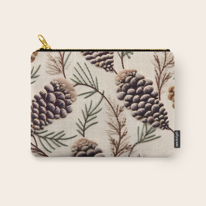 Rustic Christmas Pinecones Carry All Pouch Gallery Image 1