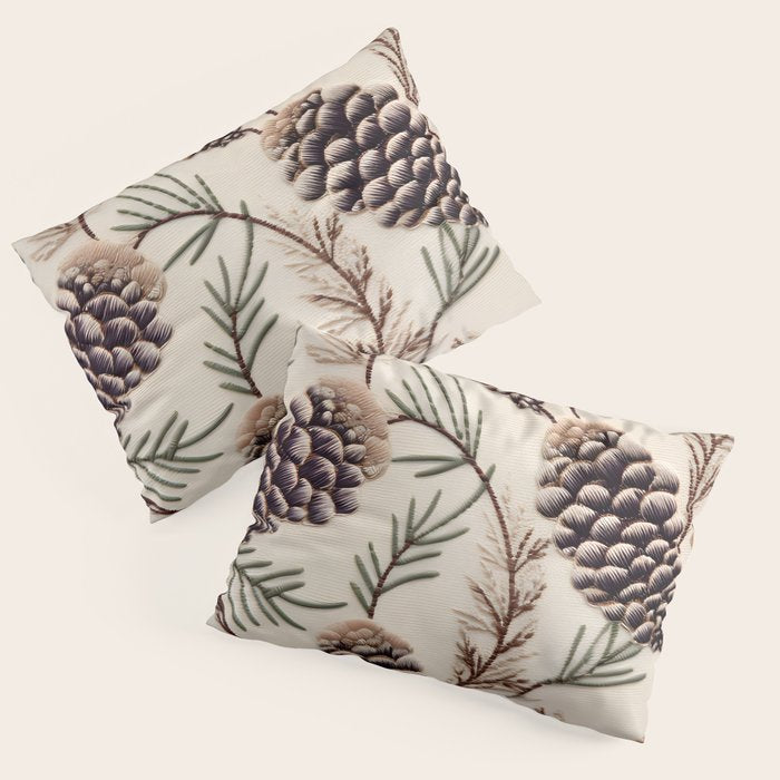 Rustic Christmas Pinecones Pillow Sham Gallery Image 3