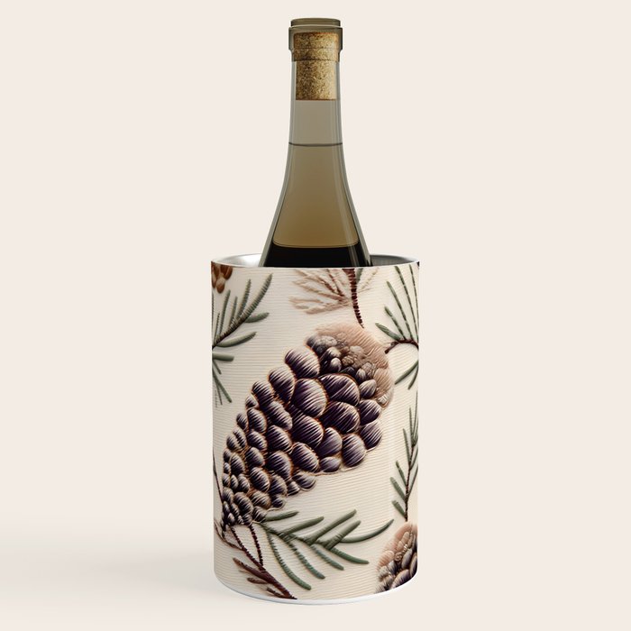 Rustic Christmas Pinecones Wine Chiller Gallery Image 2