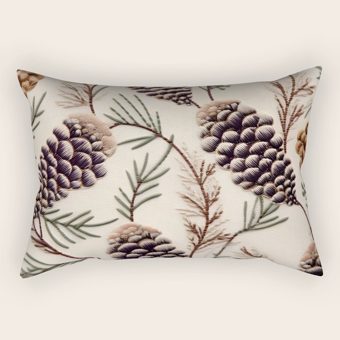 Rustic Christmas Pinecones Rectangular Pillow Gallery Image 2