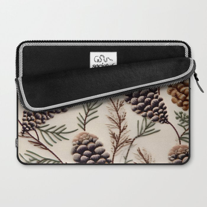 Rustic Christmas Pinecones Laptop Sleeve Gallery Image 2