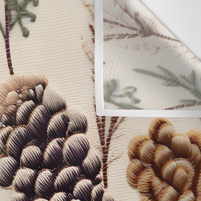 Rustic Christmas Pinecones Wall Tapestry Gallery Image 3