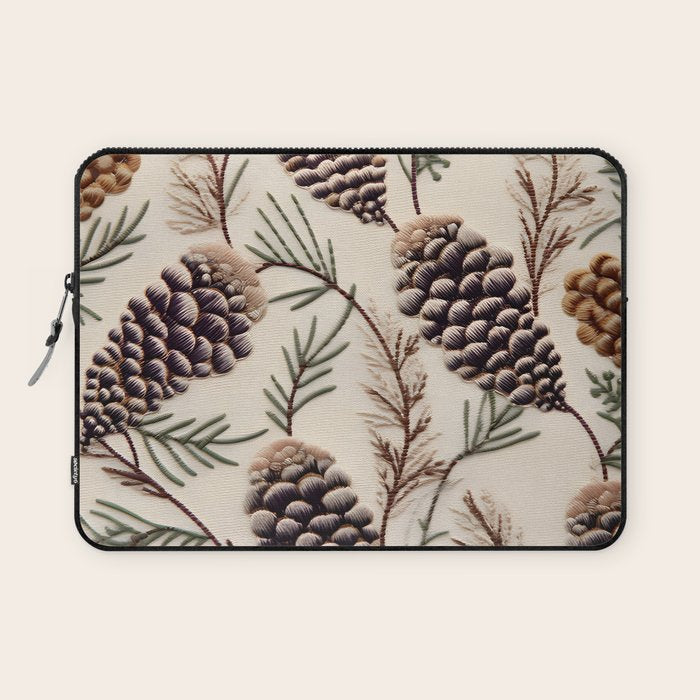 Rustic Christmas Pinecones Laptop Sleeve Gallery Image 1