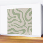 Liquid Swirl Abstract Pattern in Almond and Sage Green Wall Mural Gallery Image 2