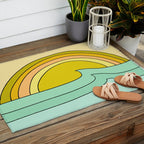 ride rainbows // retro surf soul // art by surfy birdy Outdoor Rug Gallery Image 2