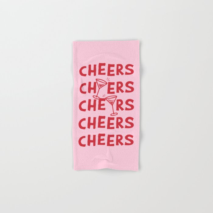 Cheers. Cocktails and Drinks in Pink and Red Bath Towel Gallery Image 1