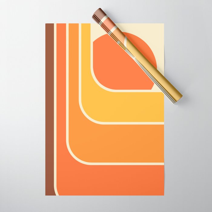 Retro Geometric Sun Set Design 421 Wrapping Paper Gallery Image 1