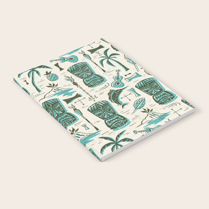 Tropical Tiki - Cream & Aqua Notebook Gallery Image 2