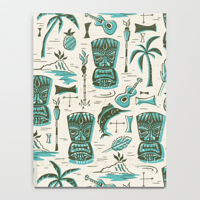 Tropical Tiki - Cream & Aqua Notebook Gallery Image 4