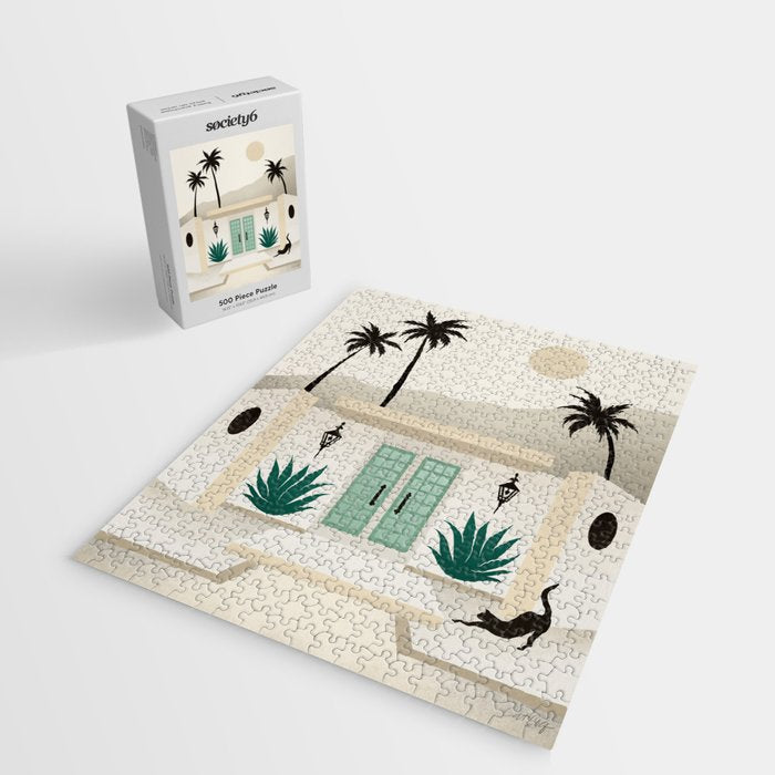 Palm Springs Home - Mint & Cream Jigsaw Puzzle Gallery Image 2
