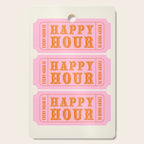 Every Hour Is Happy Hour, Pink Retro Bar Ticket Cutting Board Gallery Image 1