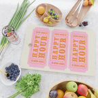 Every Hour Is Happy Hour, Pink Retro Bar Ticket Cutting Board Gallery Image 2