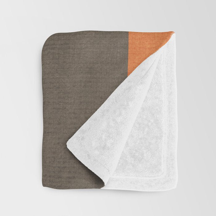 Orange Gray Red Minimalist Abstract Art Throw Blanket Gallery Image 3