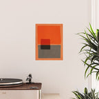 Orange Gray Red Minimalist Abstract Art Poster Gallery Image 2