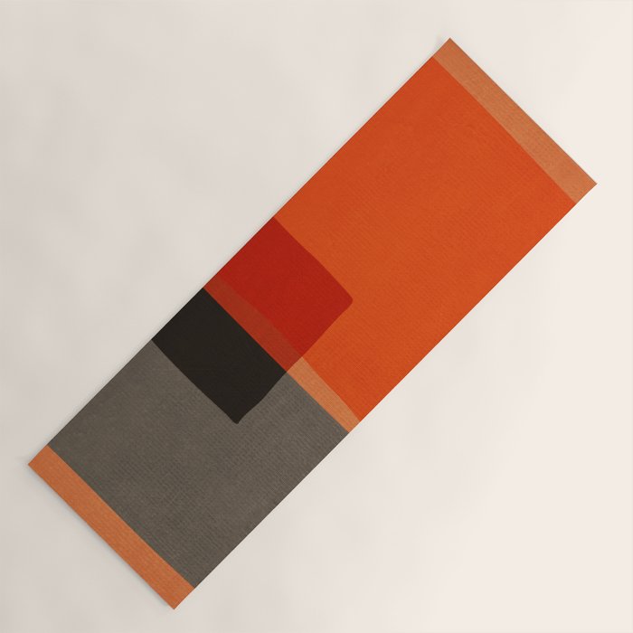 Orange Gray Red Minimalist Abstract Art Yoga Mat Gallery Image 1