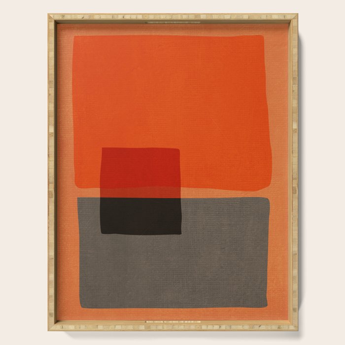 Orange Gray Red Minimalist Abstract Art Serving Tray Gallery Image 1